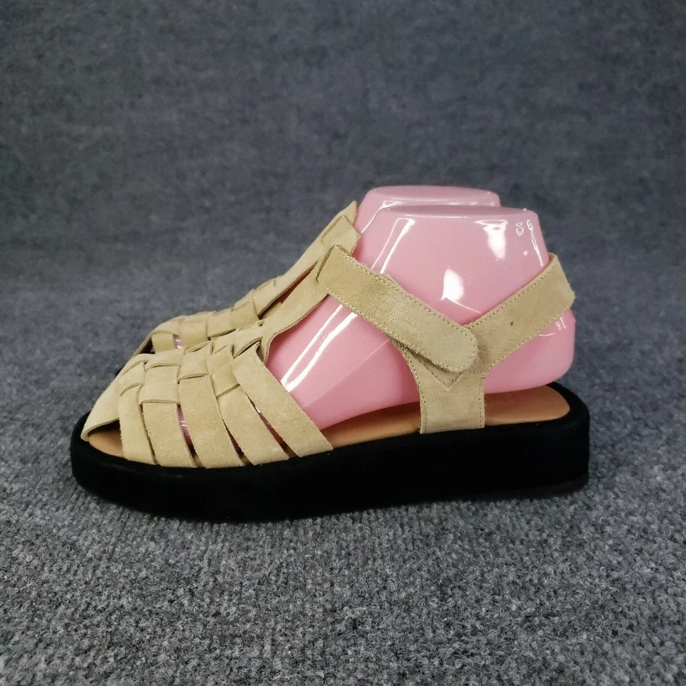 Flattered Gigi Sandal Womens Size EU 36 US 6 Beige Black Gladiator Strap Summer